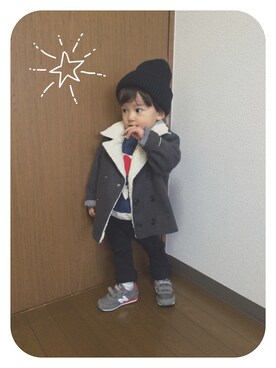 「アイテム（ピーコート）」を使った、あ や か な ..*さん（キッズ・80cm）の冬コーディネート