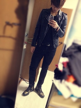 「JOHN LAWRENCE SULLIVAN accessory（ジョンローレンスサリバンアクセサリー）のアイテム（シューズ）」を使った、keitaさん（メンズ・174cm）の冬コーディネート