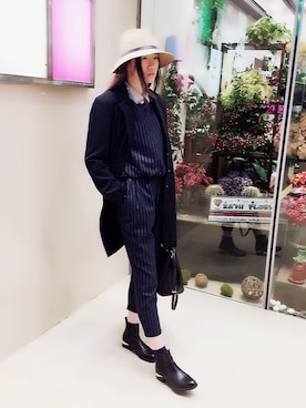 「blazer」｜「アイテム（ブーティ）」を使った、Katherine Parisさん（レディース・168cm）の冬コーディネート