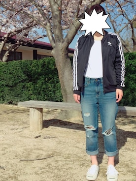 「アイテム（ジャージ）」を使った、yumiさん（レディース・156cm・20代）の春コーディネート