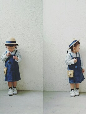 「イニシャルバッグ」｜みおんさん（キッズ・90cm）の春コーディネート