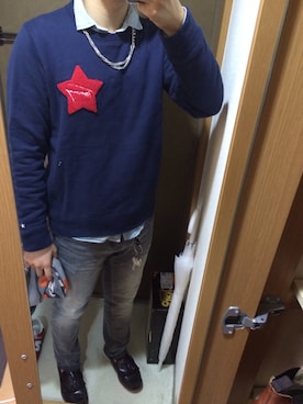 「TOMMY（トミー）のアイテム（スウェット）」を使った、でこさん（メンズ・170cm）の秋コーディネート