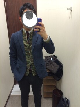 「Ralph Lauren」｜「アイテム（ステンカラーコート）」を使った、でこさん（メンズ・170cm）の冬コーディネート