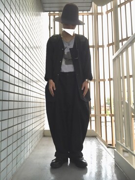 「ラビットファー」｜「アイテム（アクセサリー）」を使った、torafaさん（メンズ・167cm）の秋コーディネート