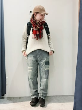 「CUBE SUGAR（キューブシュガー）のアイテム」を使った、イグチチサトさん（レディース・155cm）の秋コーディネート