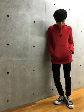 「umit benan（ウミットベナン）のアイテム（トップス）」を使った、Taka Shouさん（メンズ・175cm）の冬コーディネート