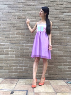 「Labyrinth（ラビリンス）のアイテム」を使った、euro flat PRESS lisaさん（レディース・157cm）の夏コーディネート