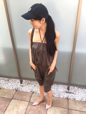 「メッシュベルト」｜「アイテム（その他）」を使った、euro flat PRESS lisaさん（レディース・157cm）の夏コーディネート