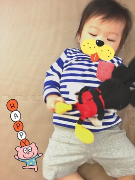 「グレーパンツ」｜Haruuuuさん（キッズ・70cm）の春コーディネート