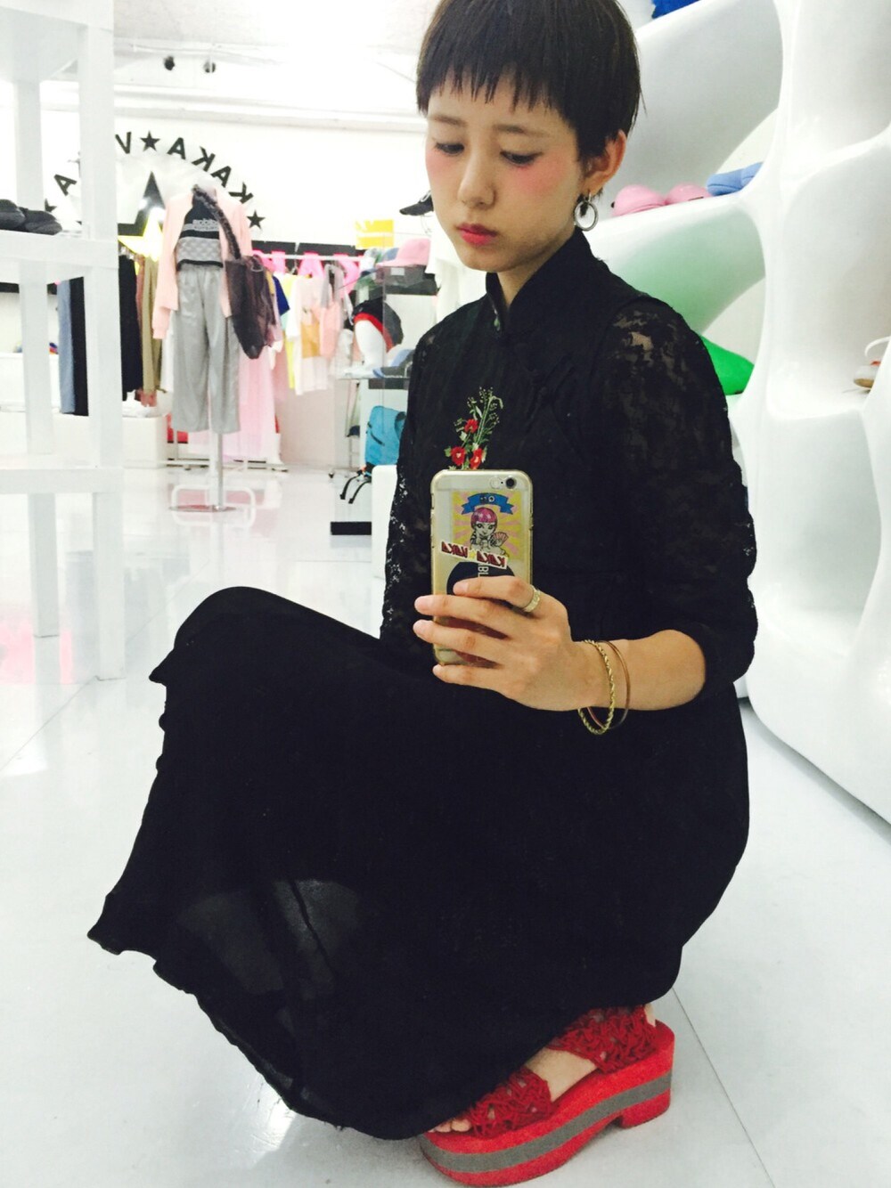 【archive】CDG robe de chambre バルーン総柄スカート ふくれ千鳥ジャカード 巻き風バルーンスカート（7216FE05