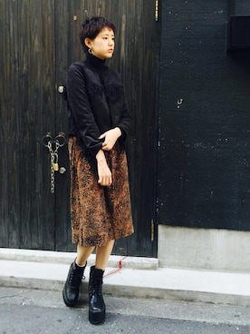 「厚底」｜yuiさん（レディース・167cm）の秋コーディネート