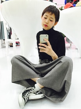 「アイテム（ピアス（片耳用））」を使った、yuiさん（レディース・167cm）の秋コーディネート