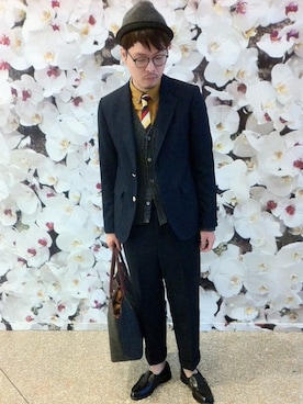 「hat」｜Matthew Chiu さん（メンズ・178cm）の冬コーディネート