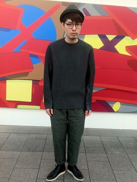 「OPENING CEREMONY（オープニングセレモニー）のアイテム（シューズ）」を使った、Matthew Chiu さん（メンズ・178cm）の冬コーディネート