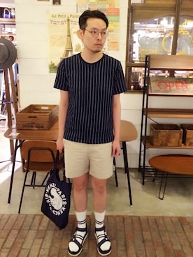「Heather（ヘザー）のアイテム」を使った、Matthew Chiu さん（メンズ・178cm）の春コーディネート
