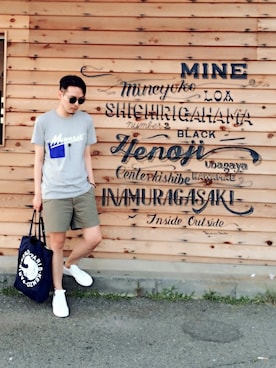 「quay（キー）のアイテム（サングラス、ブルー系）」を使った、Matthew Chiu さん（メンズ・178cm）の夏コーディネート