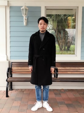 「HARE（ハレ）のアイテム（スウェット、グレー系）」を使った、Matthew Chiu さん（メンズ・178cm）の春コーディネート