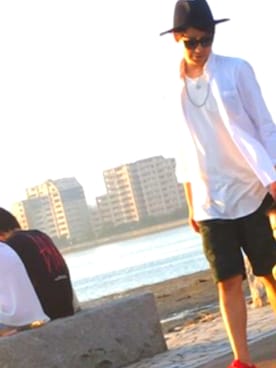 「BEAMS BOY（ビームスボーイ）のアイテム（パンツ）」を使った、ともきさん（メンズ・177cm）の夏コーディネート