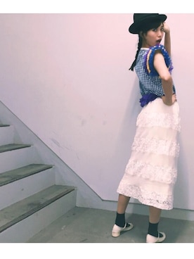 「くつした」｜「アイテム（バレエシューズ）」を使った、まいきゃみそさん（レディース・172cm）の冬コーディネート