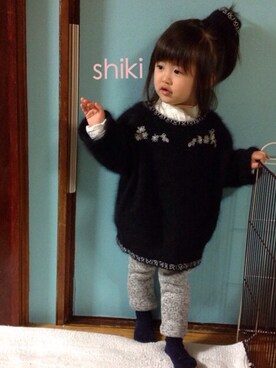 「シュシュ」｜shikiさん（キッズ・90cm）の冬コーディネート