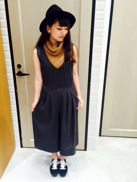 「UNRELISH」｜「アイテム（サロペット/オーバーオール）」を使った、UNRELISH　OFFICIALさん（レディース・158cm）の秋コーディネート