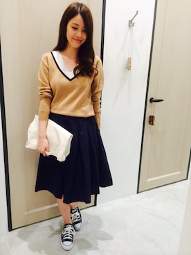 「アイテム（バッグ、ホワイト系）」を使った、UNRELISH　OFFICIALさん（レディース・164cm）の秋コーディネート