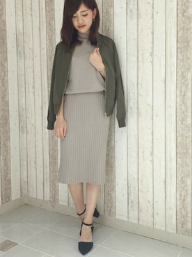 「UNRELISH」｜「アイテム（ブルゾン）」を使った、UNRELISH　OFFICIALさん（レディース・155cm）の秋コーディネート