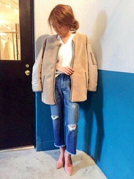 「UNRELISH」｜「アイテム（ブルゾン）」を使った、UNRELISH　OFFICIALさん（レディース・153cm）の秋コーディネート