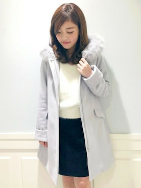 「UNRELISH」｜「アイテム（その他アウター）」を使った、UNRELISH　OFFICIALさん（レディース・155cm）の秋コーディネート