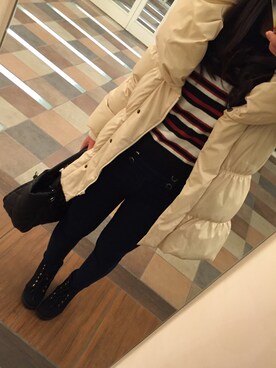 「CECIL McBEE（セシルマクビー）のアイテム（ダウンジャケット/コート）」を使った、ĸἱἱさん（レディース・157cm）の冬コーディネート