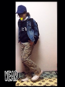 「スウェット×シャツ」｜ちんちくりんm(_ _)mさん（レディース・152cm）の冬コーディネート