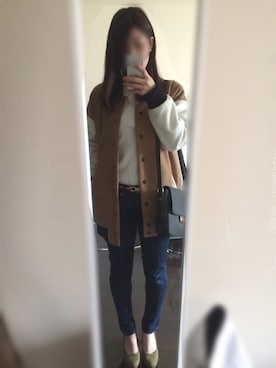 「NICE CLAUP（ナイスクラップ）のアイテム（その他アウター）」を使った、mqさん（レディース・153cm）の春コーディネート