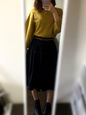 「Heather（ヘザー）のアイテム（ブーツ）」を使った、mqさん（レディース・153cm）の秋コーディネート