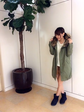 「AS KNOW AS PINKY（アズノゥアズピンキー）のアイテム（モッズコート）」を使った、yukiさん（レディース・158cm）の秋コーディネート