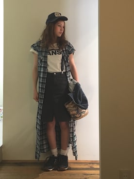 「Simplicite（サンプリシテ）のアイテム（シャツワンピース）」を使った、gaspar8さん（レディース・158cm）の春コーディネート