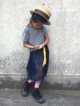 「H&M（エイチ・アンド・エム）のアイテム（その他パンツ）」を使った、gaspar8さん（キッズ・120cm）の夏コーディネート