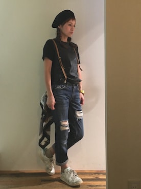 「BASQUEのアイテム」を使った、gaspar8さん（レディース・158cm）の夏コーディネート