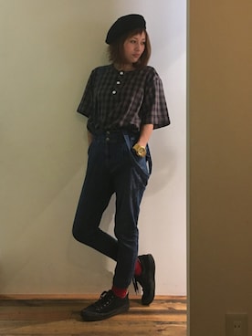 「BASQUEのアイテム」を使った、gaspar8さん（レディース・158cm）の秋コーディネート