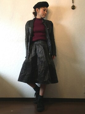 「BASQUEのアイテム」を使った、gaspar8さん（レディース・158cm）の秋コーディネート