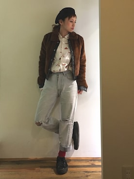 「BASQUEのアイテム」を使った、gaspar8さん（レディース・158cm）の秋コーディネート