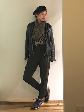 「BASQUEのアイテム」を使った、gaspar8さん（レディース・158cm）の冬コーディネート