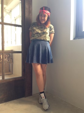 「camoflauge」｜Karen Chiangさん（レディース・153cm）の夏コーディネート