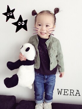 「babygap」｜「アイテム（ミリタリージャケット）」を使った、RiMi◡̈⃝511さん（キッズ・90cm）の春コーディネート