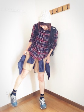 「Green Parks fuuwa（グリーンパークスフーワ）のアイテム（パンツ）」を使った、あゆさん（レディース・157cm）の秋コーディネート