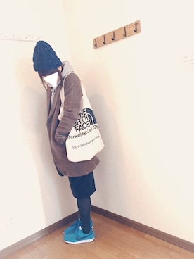 「トートバック」｜「アイテム（その他）」を使った、あゆさん（レディース・157cm）の冬コーディネート