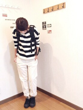 「Three Four Time（ｽﾘｰﾌｫｰﾀｲﾑ）のアイテム（イヤリング）」を使った、あゆさん（レディース・157cm）の春コーディネート