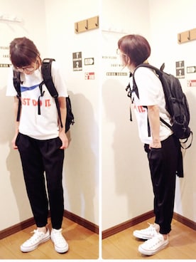 「ANAP MEN（アナップメン）のアイテム」を使った、あゆさん（レディース・157cm）の春コーディネート