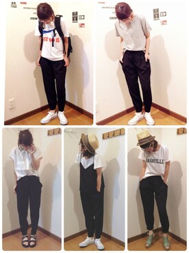 「ANAP MEN（アナップメン）のアイテム」を使った、あゆさん（レディース・157cm）の夏コーディネート