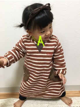 「RAGMART（ラグマート）のアイテム（ワンピース/ドレス）」を使った、あーこさん（キッズ・70cm）の冬コーディネート