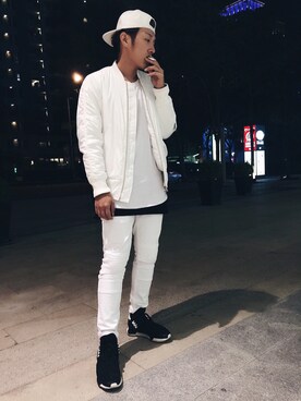 「STAMPD（スタンプド）のアイテム（その他アウター）」を使った、Mingさん（メンズ・174cm）の春コーディネート